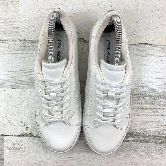 Steve Madden White Casual Lace Up Sneakers* - Picture 4 of 8